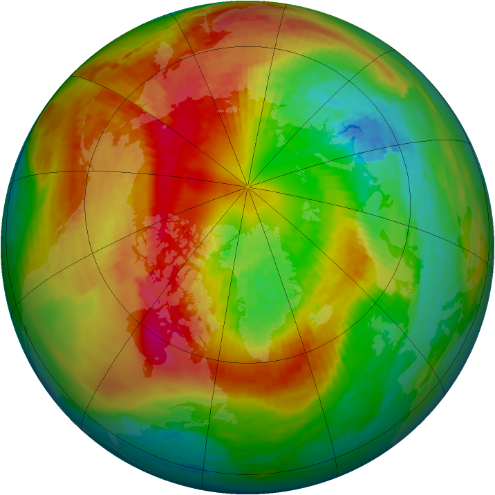 Arctic ozone map for 10 March 1994
